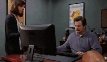 ronswansoncomputerthrowoutparksandrec.gif