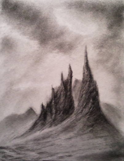 Landscape Drawing Using Charcoal