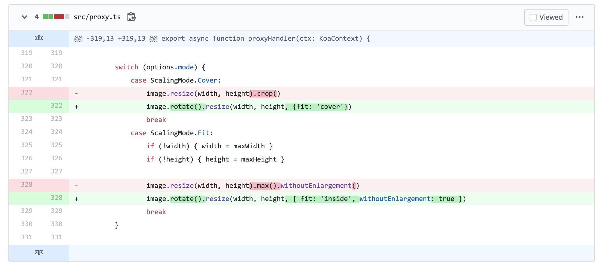 Code change