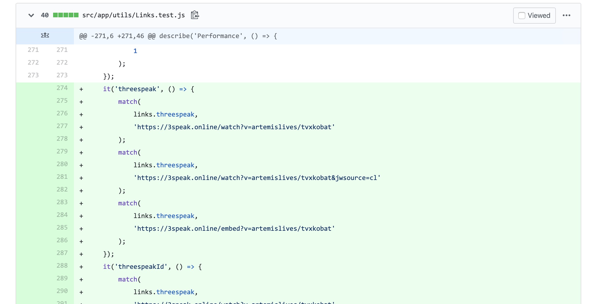 Test code