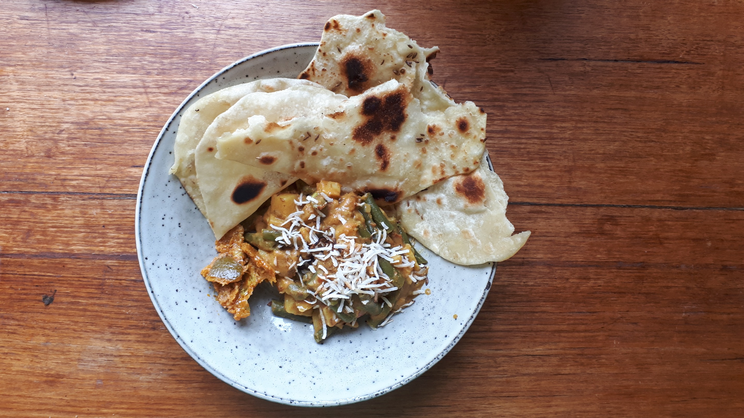 Peanut Butter Coconut Curry with Cummin Chapatis