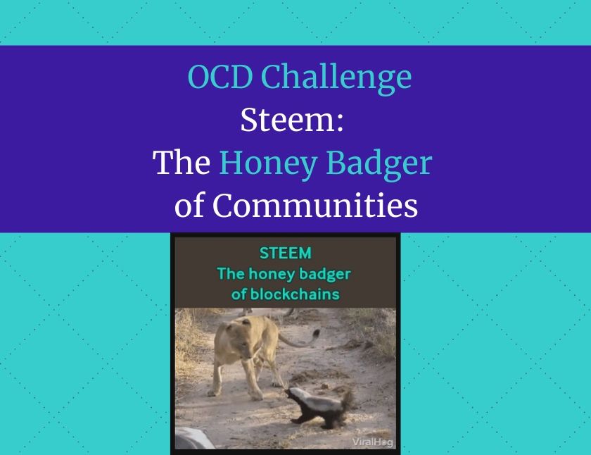 OCD Challenge Steem_ The Honey Badger of Communities blog thumbnail.jpg